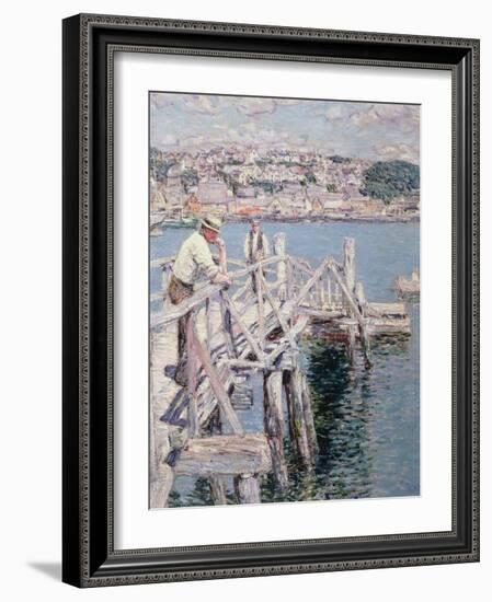 Dock Scene, Gloucester, 1896-Childe Hassam-Framed Giclee Print