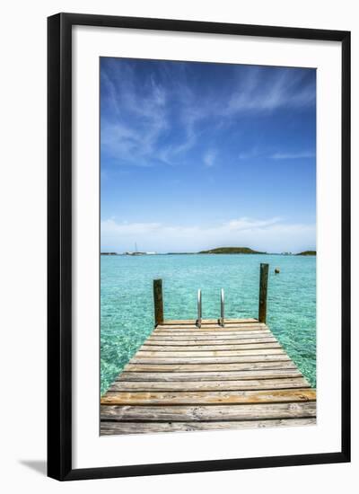 Dock , Staniel Cay, Exuma, Bahamas-James White-Framed Photographic Print