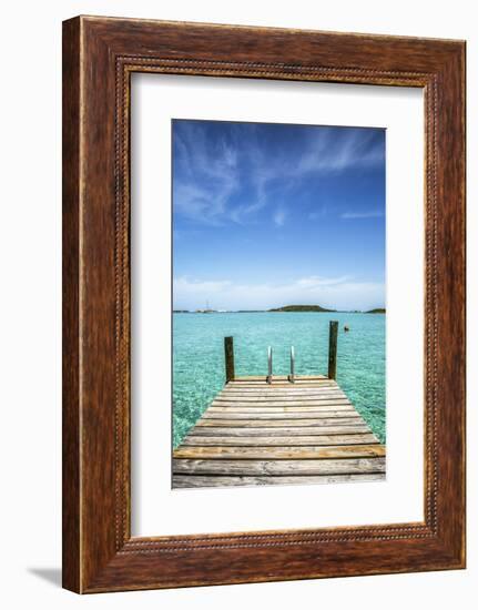 Dock , Staniel Cay, Exuma, Bahamas-James White-Framed Photographic Print