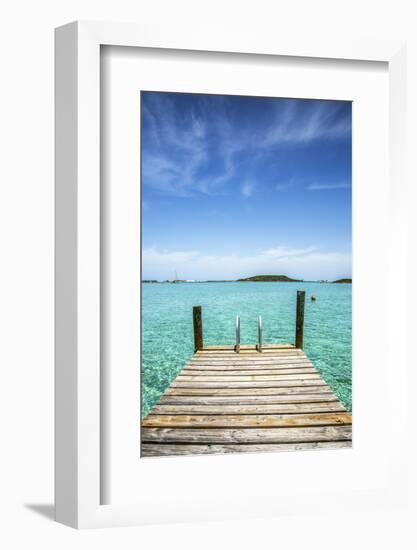 Dock , Staniel Cay, Exuma, Bahamas-James White-Framed Photographic Print