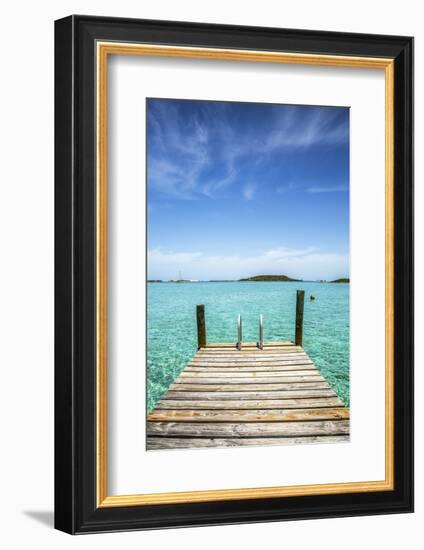 Dock , Staniel Cay, Exuma, Bahamas-James White-Framed Photographic Print