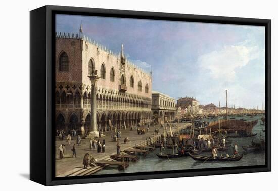 Dock with the Column of San Marco and Doges Palace, Venice, 1735-null-Framed Stretched Canvas