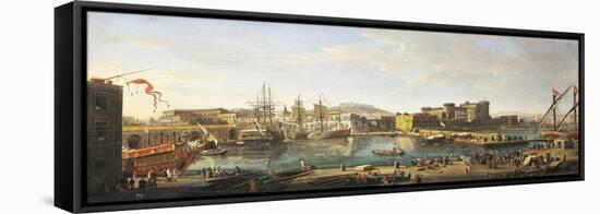 Docklands in Naples-Gaspar van Wittel-Framed Premier Image Canvas