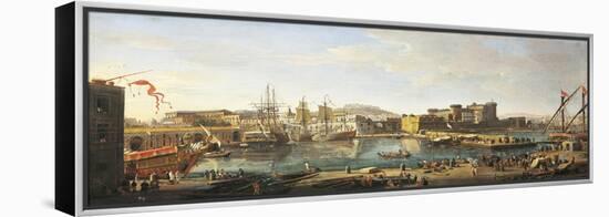 Docklands in Naples-Gaspar van Wittel-Framed Premier Image Canvas