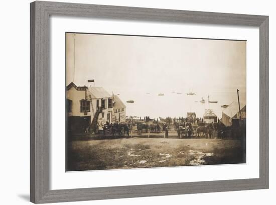 Docks At Nome Alaska With Ships-null-Framed Art Print