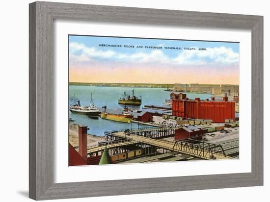 Docks, Duluth, Minnesota-null-Framed Art Print