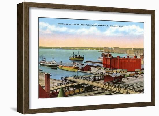 Docks, Duluth, Minnesota-null-Framed Art Print