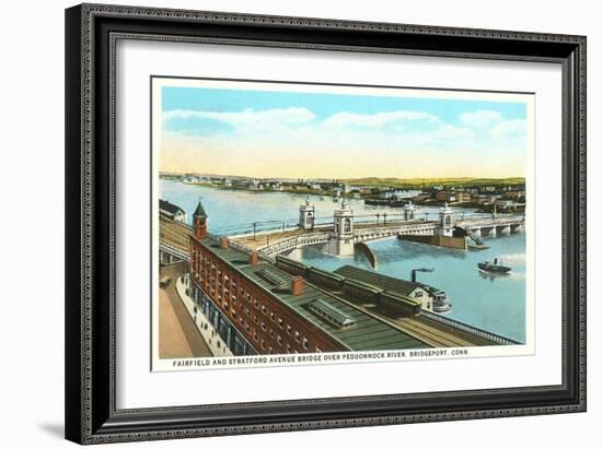 Docks on Pequonnock River, Bridgeport, Connecticut-null-Framed Art Print