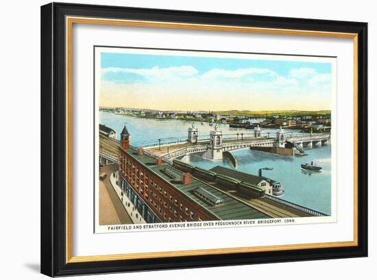 Docks on Pequonnock River, Bridgeport, Connecticut-null-Framed Art Print