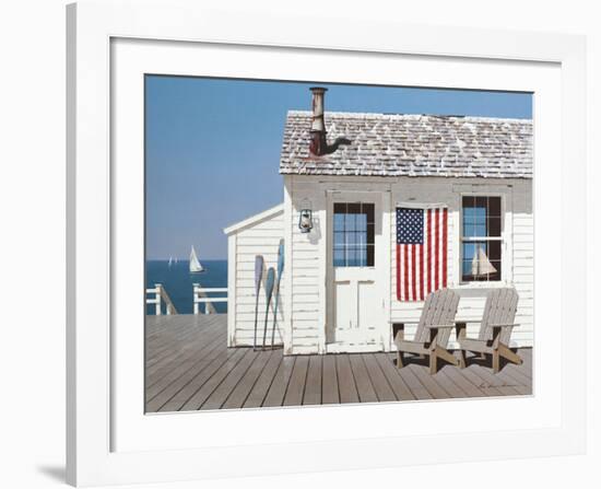 Dockside Flag-Zhen-Huan Lu-Framed Giclee Print