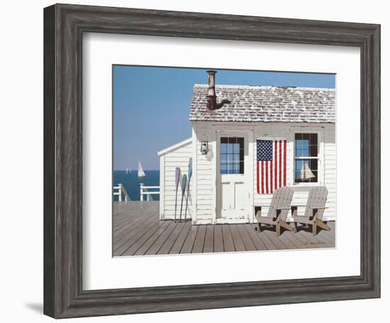 Dockside Flag-Zhen-Huan Lu-Framed Art Print