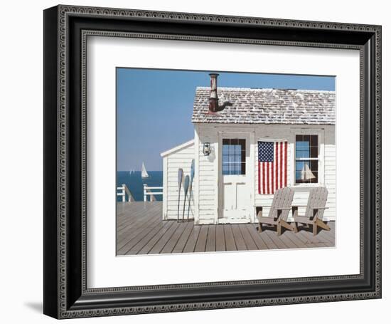 Dockside Flag-Zhen-Huan Lu-Framed Art Print