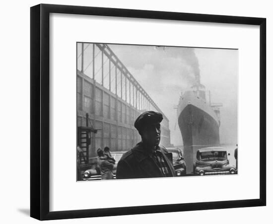 Dockworker Archie Harris Reflecting on Former Days as a Track Star-Gordon Parks-Framed Premium Photographic Print