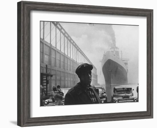 Dockworker Archie Harris Reflecting on Former Days as a Track Star-Gordon Parks-Framed Photographic Print