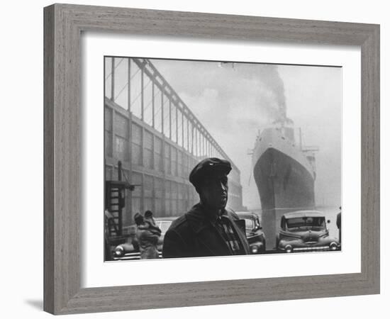 Dockworker Archie Harris Reflecting on Former Days as a Track Star-Gordon Parks-Framed Photographic Print