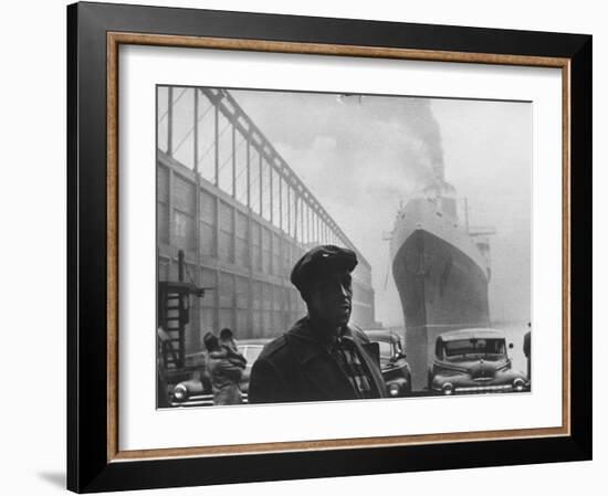 Dockworker Archie Harris Reflecting on Former Days as a Track Star-Gordon Parks-Framed Photographic Print