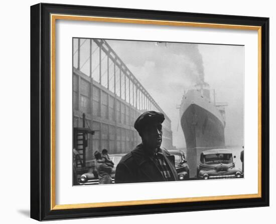 Dockworker Archie Harris Reflecting on Former Days as a Track Star-Gordon Parks-Framed Photographic Print