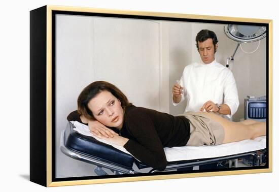 Docteur Popaul by Claude Chabrol with Jean Paul Belmondo and Laura Antonelli, 1972 (photo)-null-Framed Stretched Canvas