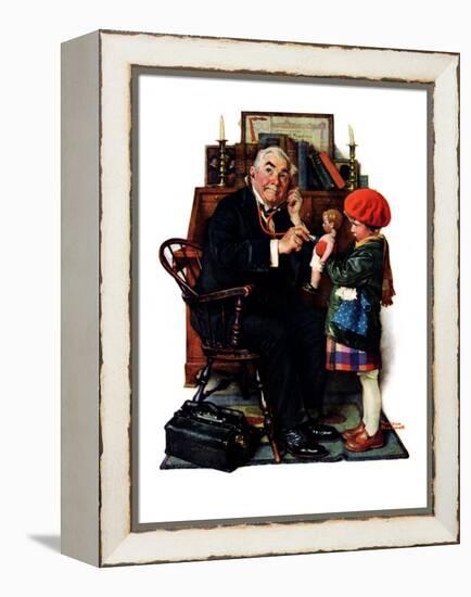 "Doctor and the Doll", March 9,1929-Norman Rockwell-Framed Premier Image Canvas