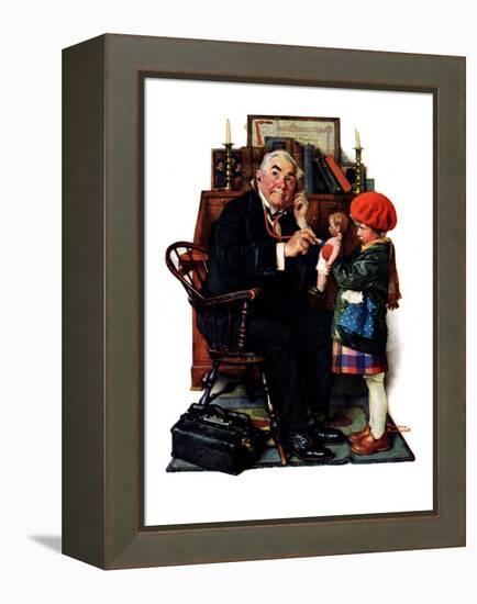 "Doctor and the Doll", March 9,1929-Norman Rockwell-Framed Premier Image Canvas