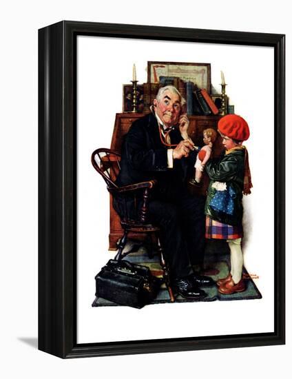 "Doctor and the Doll", March 9,1929-Norman Rockwell-Framed Premier Image Canvas