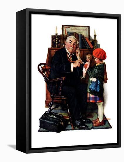 "Doctor and the Doll", March 9,1929-Norman Rockwell-Framed Premier Image Canvas