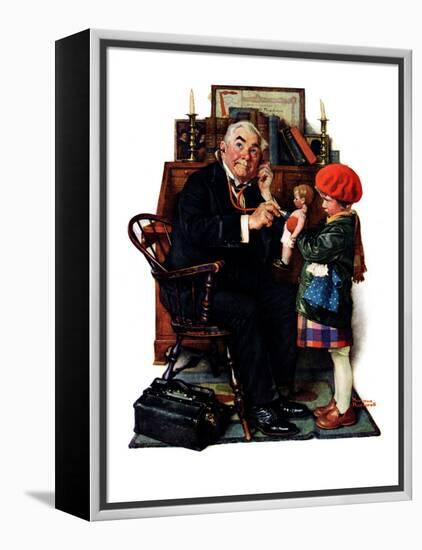 "Doctor and the Doll", March 9,1929-Norman Rockwell-Framed Premier Image Canvas