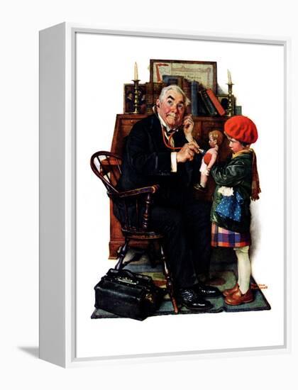 "Doctor and the Doll", March 9,1929-Norman Rockwell-Framed Premier Image Canvas