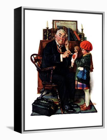 "Doctor and the Doll", March 9,1929-Norman Rockwell-Framed Premier Image Canvas