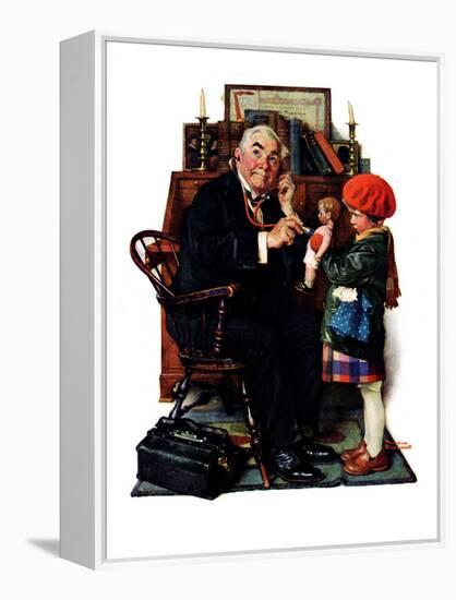 "Doctor and the Doll", March 9,1929-Norman Rockwell-Framed Premier Image Canvas