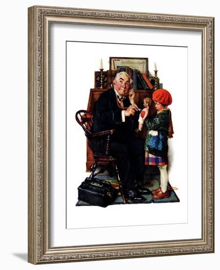 "Doctor and the Doll", March 9,1929-Norman Rockwell-Framed Premium Giclee Print