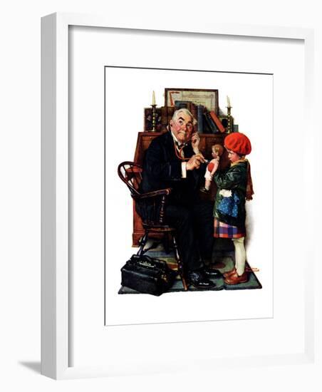 "Doctor and the Doll", March 9,1929-Norman Rockwell-Framed Premium Giclee Print