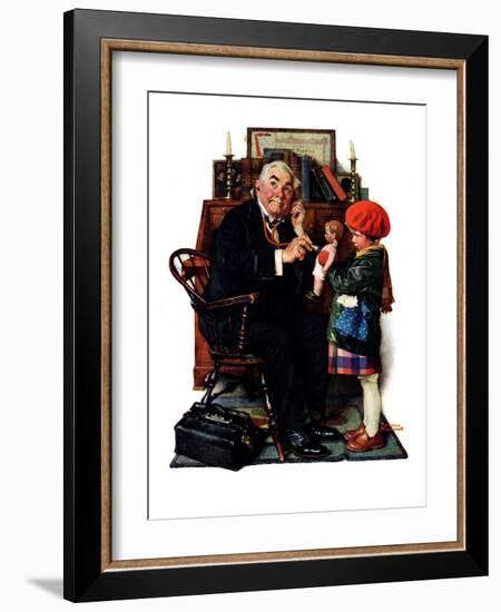 "Doctor and the Doll", March 9,1929-Norman Rockwell-Framed Premium Giclee Print