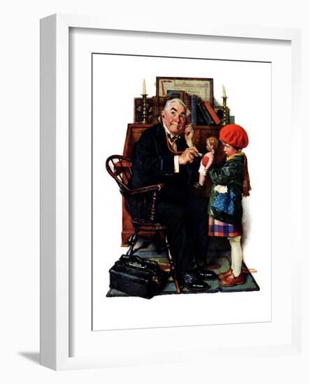 "Doctor and the Doll", March 9,1929-Norman Rockwell-Framed Premium Giclee Print