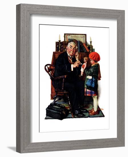 "Doctor and the Doll", March 9,1929-Norman Rockwell-Framed Giclee Print