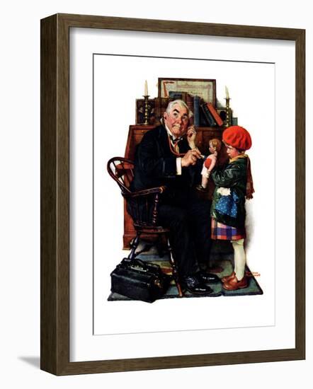 "Doctor and the Doll", March 9,1929-Norman Rockwell-Framed Giclee Print