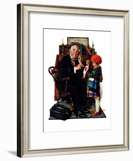 "Doctor and the Doll", March 9,1929-Norman Rockwell-Framed Giclee Print