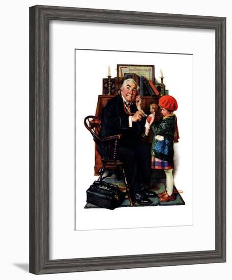 "Doctor and the Doll", March 9,1929-Norman Rockwell-Framed Giclee Print