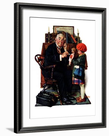 "Doctor and the Doll", March 9,1929-Norman Rockwell-Framed Giclee Print