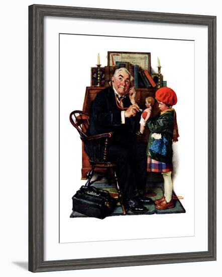 "Doctor and the Doll", March 9,1929-Norman Rockwell-Framed Giclee Print