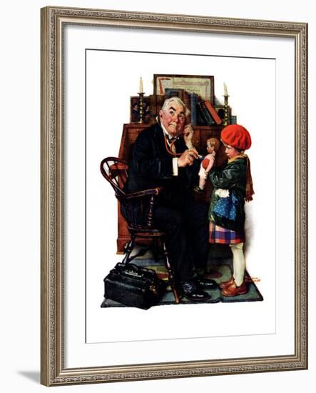 "Doctor and the Doll", March 9,1929-Norman Rockwell-Framed Giclee Print