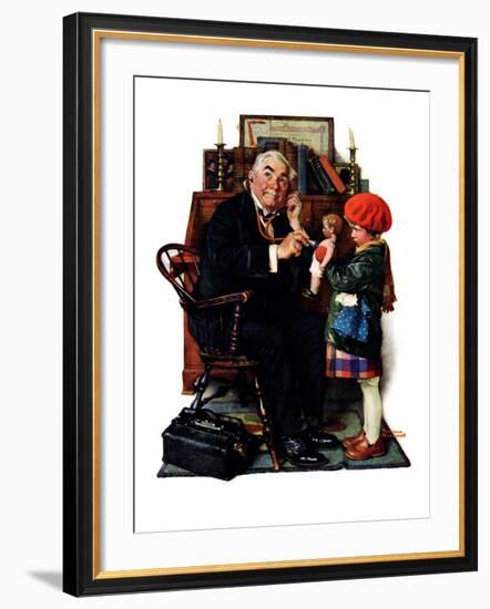 "Doctor and the Doll", March 9,1929-Norman Rockwell-Framed Giclee Print