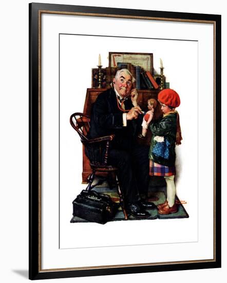 "Doctor and the Doll", March 9,1929-Norman Rockwell-Framed Giclee Print