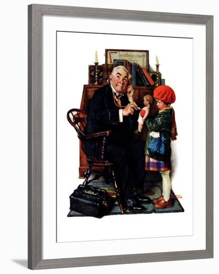 "Doctor and the Doll", March 9,1929-Norman Rockwell-Framed Giclee Print