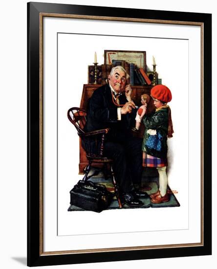 "Doctor and the Doll", March 9,1929-Norman Rockwell-Framed Giclee Print