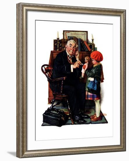 "Doctor and the Doll", March 9,1929-Norman Rockwell-Framed Giclee Print