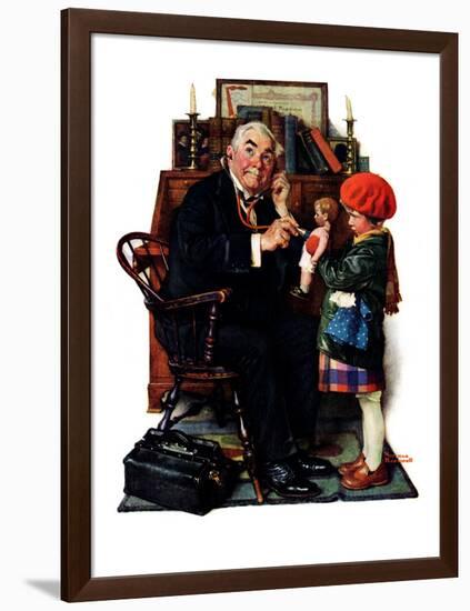 "Doctor and the Doll", March 9,1929-Norman Rockwell-Framed Giclee Print