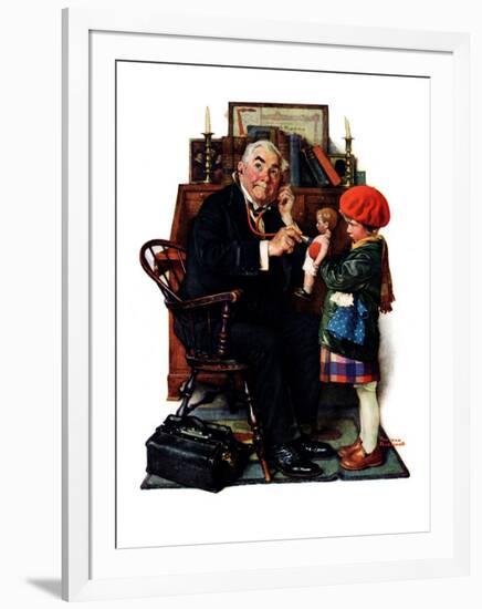 "Doctor and the Doll", March 9,1929-Norman Rockwell-Framed Giclee Print