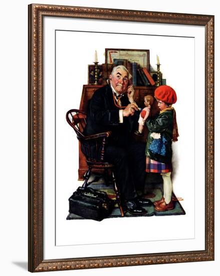 "Doctor and the Doll", March 9,1929-Norman Rockwell-Framed Giclee Print