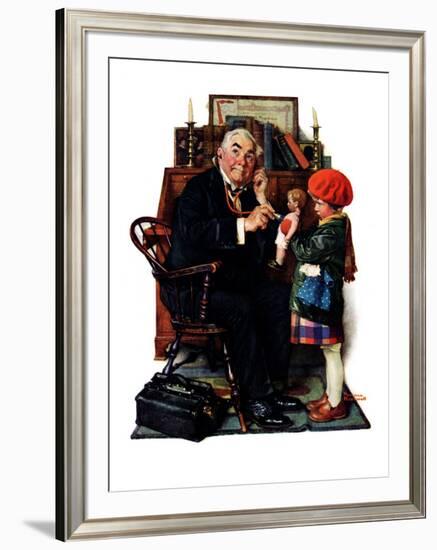 "Doctor and the Doll", March 9,1929-Norman Rockwell-Framed Giclee Print